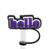 Straw Mouthpiece Silicone Dust Plug Decorative Buckle Clip Personalized Letter Label for Tumblers